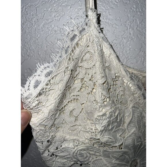 LF Native Rose Cream Silk & Lace Off The Shoulder Crop Top Women's Size 8 NWTS X - Picture 3 of 11
